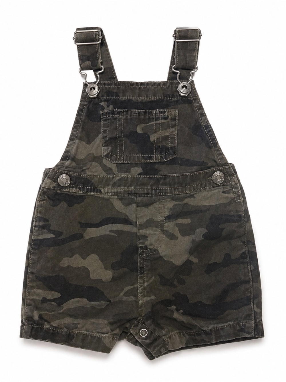 Camo Short Overalls - Olive Green